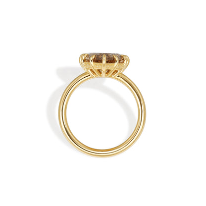 Reese-Champagne Pear Step Cut Lab Grown Diamond Ring 2