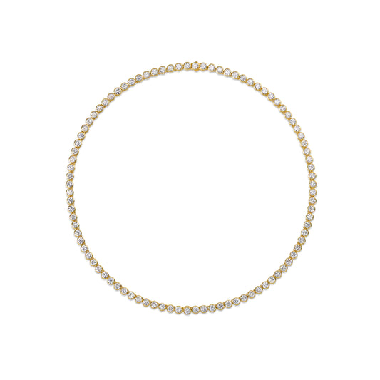 Round Diamond Bubble Tennis Necklace