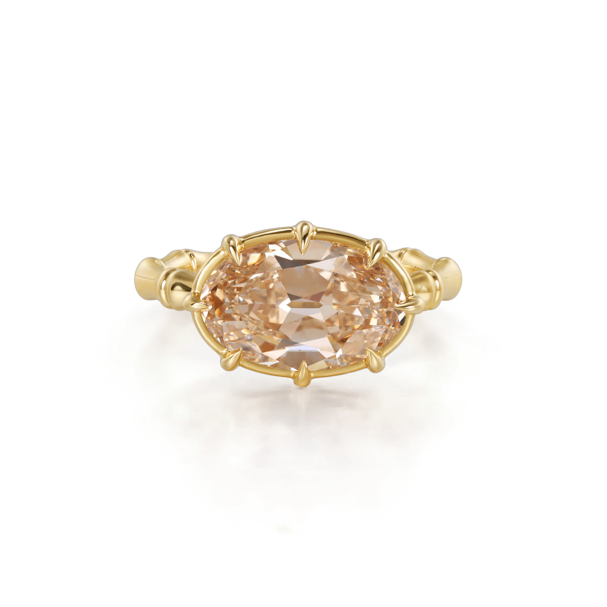 Rowan-Champagne Old Mine Oval Lab Grown Diamond Ring
