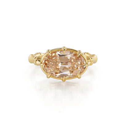 Rowan-Champagne Old Mine Oval Lab Grown Diamond Ring