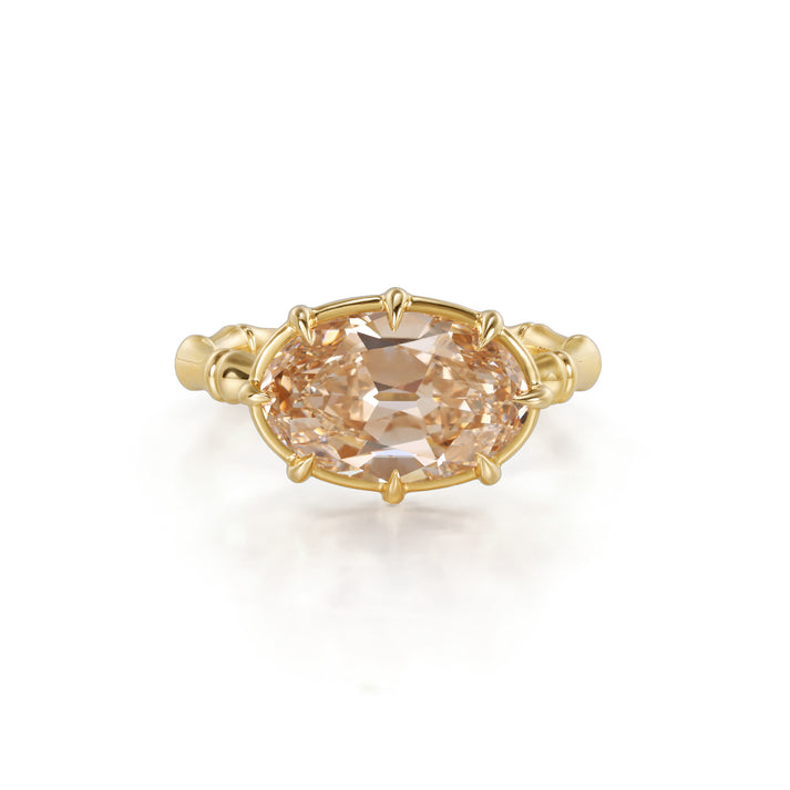 Rowan-Champagne Old Mine Oval Lab Grown Diamond Ring