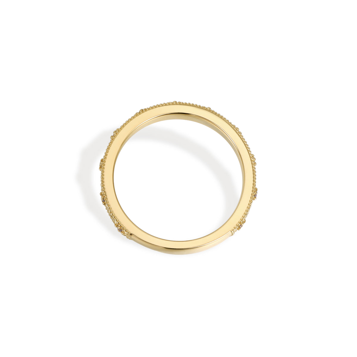 Senna-Vintage Scrollwork Engraved Diamond Stacking Band