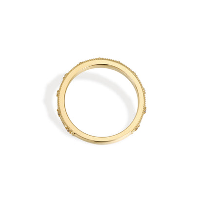 Senna-Vintage Scrollwork Engraved Diamond Stacking Band