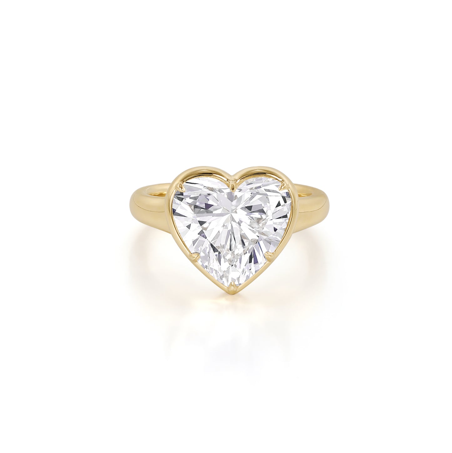 Arden-Heart Cut Lab Grown Diamond Engagement Ring featuring a heart cut diamond in a gold setting.