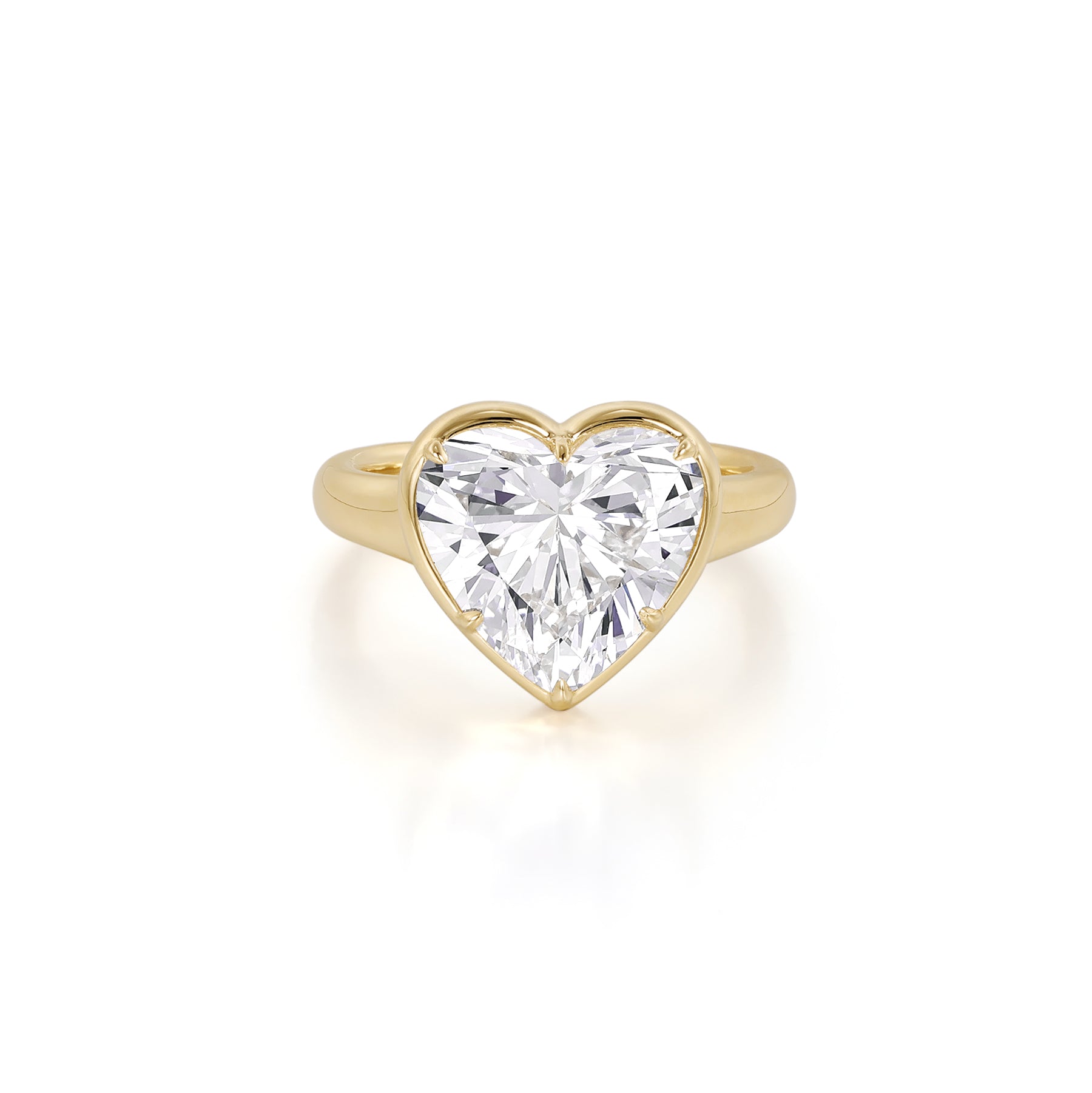 Arden-Heart Cut Lab Grown Diamond Engagement Ring featuring a heart cut diamond in a gold setting.