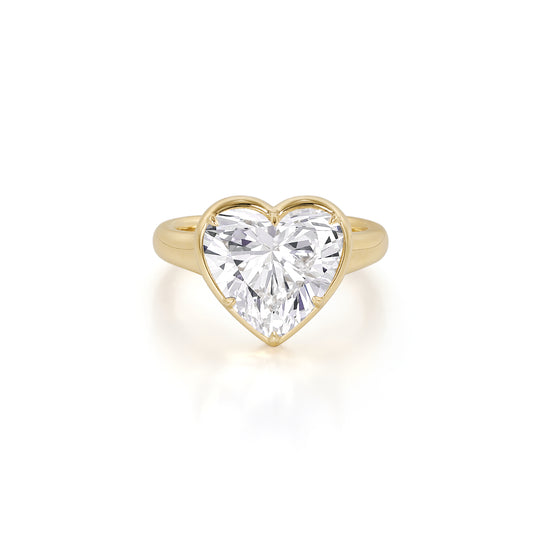 Arden-Heart Cut Lab Grown Diamond Engagement Ring featuring a heart cut diamond in a gold setting.