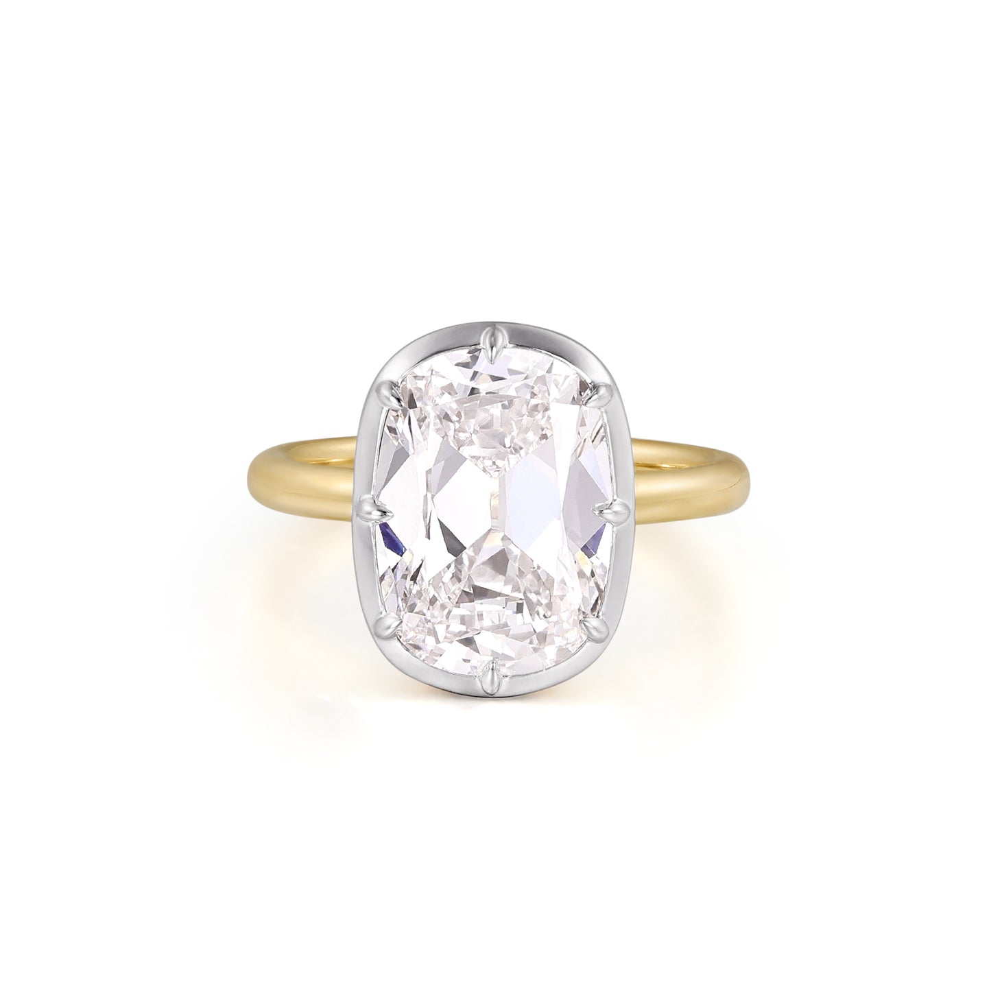 Lena-Old Mine Cushion Cut Lab Grown Diamond Engagement Ring featuring an elongated old mine cushion cut diamond.