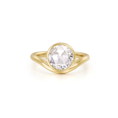 Wave-Round Rose Cut Lab Grown Diamond Ring