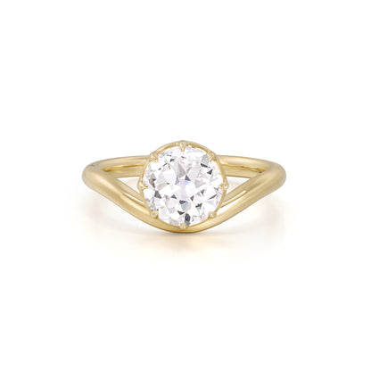 Wave-Old European Cut Lab Grown Diamond Ring