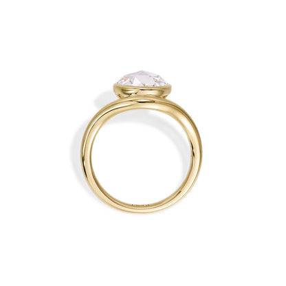 Wave-Round Rose Cut Lab Grown Diamond Ring