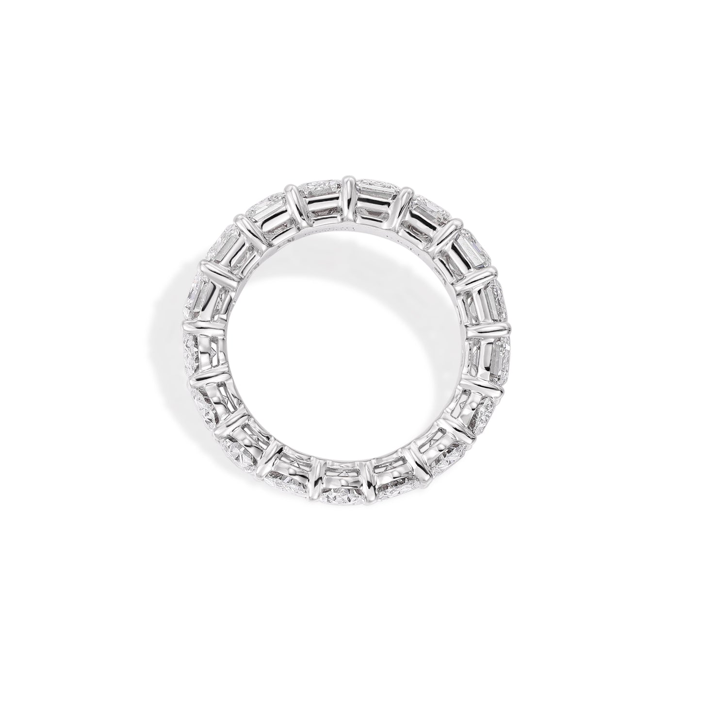 Fawn-Oval and Emerald Cut Diamond Eternity Band featuring emerald and oval cut diamonds in a full eternity design.