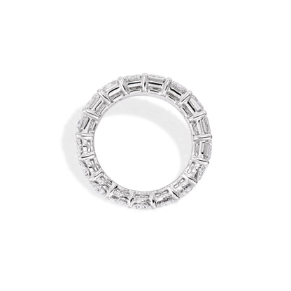 Fawn-Oval and Emerald Cut Diamond Eternity Band featuring emerald and oval cut diamonds in a full eternity design.