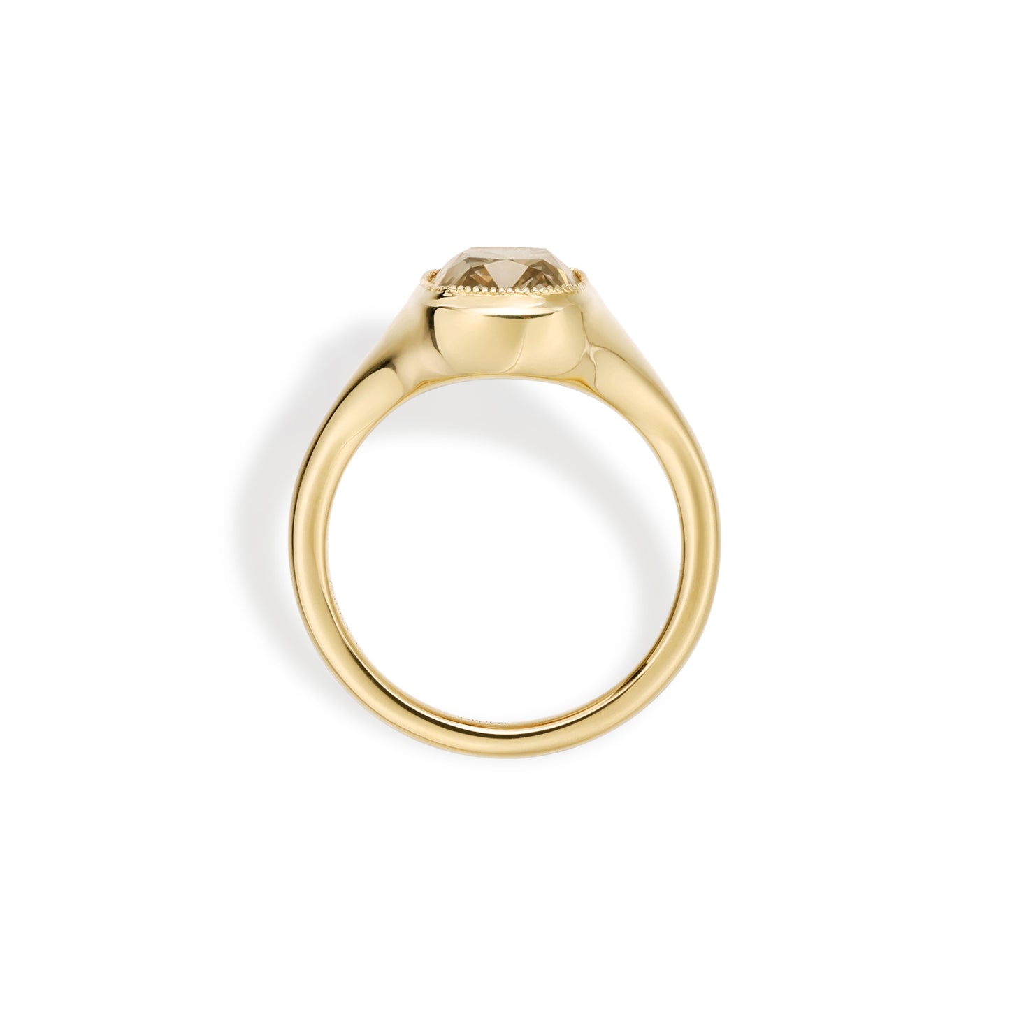 Eddy-Champagne Old Mine Cushion Lab Grown Diamond Ring