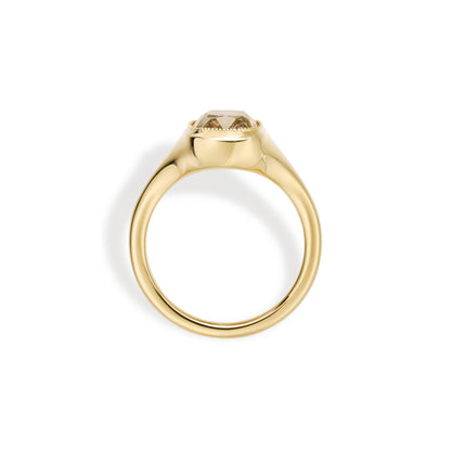 Eddy-Champagne Old Mine Cushion Lab Grown Diamond Ring