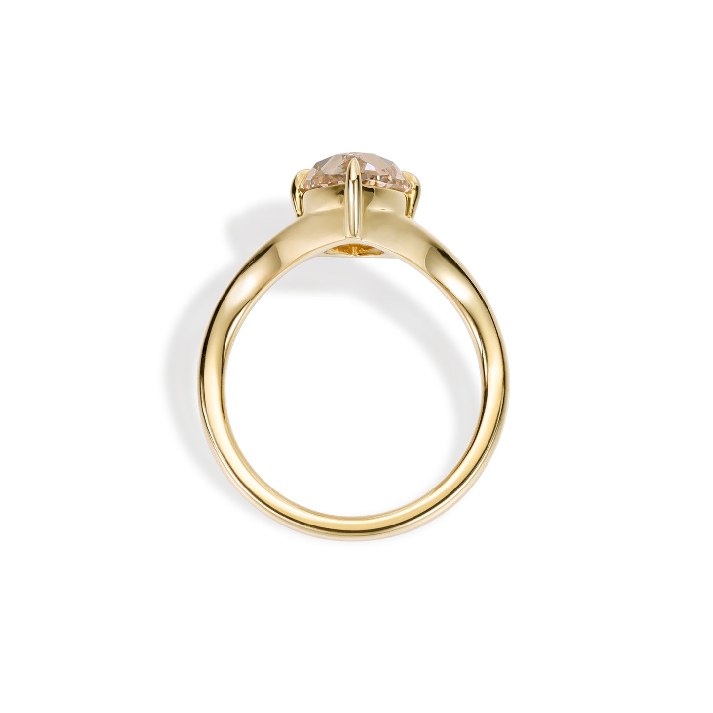 Asher-Champagne Old Mine Marquise Lab Grown Diamond Ring