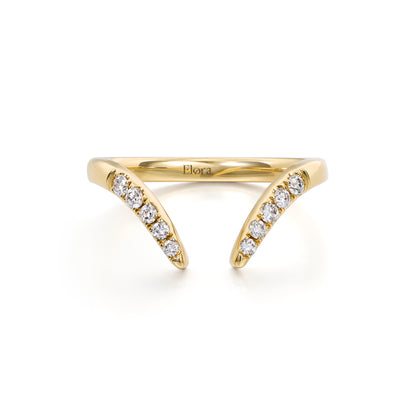 Asher-Round Cut Diamond Ring Pavé Contour Wedding Band