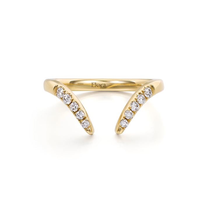 Asher-Round Cut Diamond Ring Pavé Contour Wedding Band