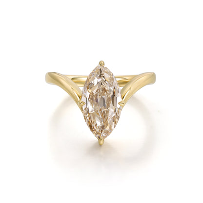 Asher-Champagne Old Mine Marquise Lab Grown Diamond Ring