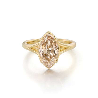 Custom deposit-Seville-Champagne Old Mine Marquise Lab Grown Diamond Ring