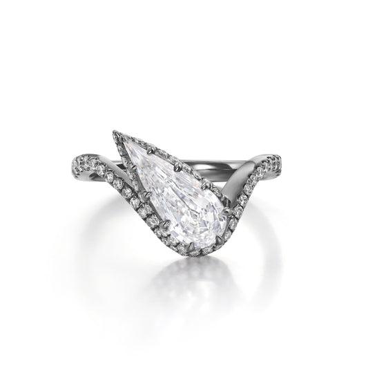 Essie-Pear Step Cut Lab Grown Diamond Engagement Ring