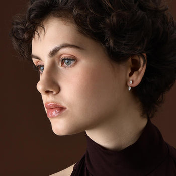 Double Pear Diamond Jacket Earrings in 14 Yellow Gold | Celeste | Elora