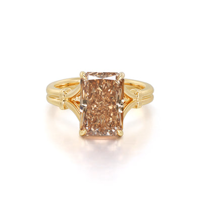 Rhea-Champagne Radiant Lab Grown Diamond Engagement Ring