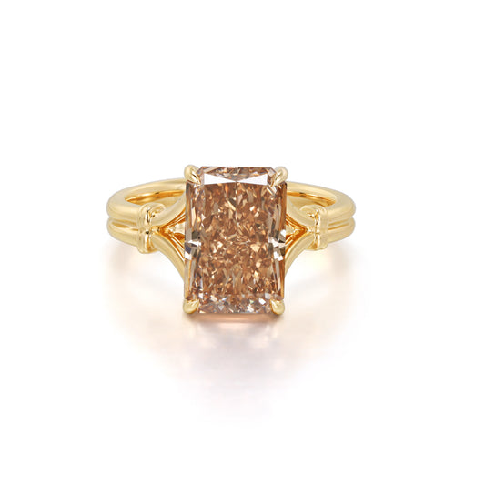 Rhea-Champagne Radiant Lab Grown Diamond Engagement Ring