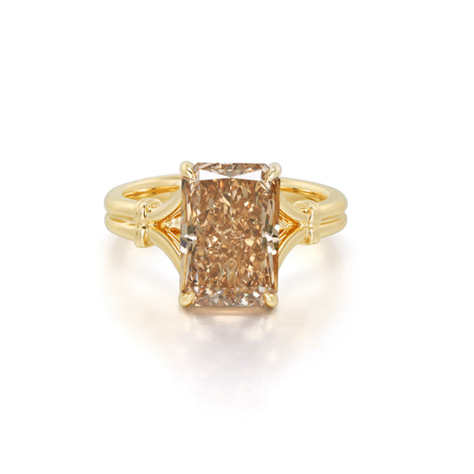 Rhea-Champagne Radiant Lab Grown Diamond Engagement Ring