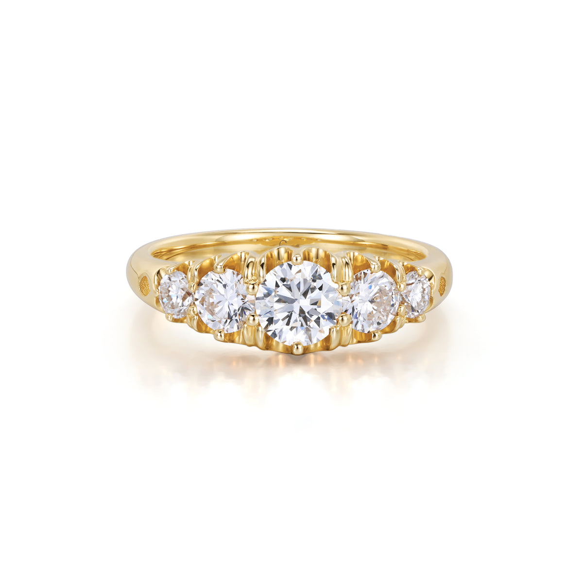 Dove-Round Lab Grown Diamond Five Stone Ring
