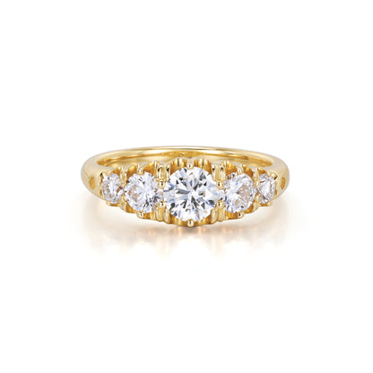 Dove-Round Lab Grown Diamond Five Stone Ring