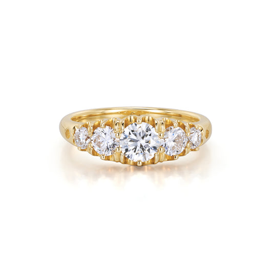 Dove-Round Lab Grown Diamond Five Stone Ring