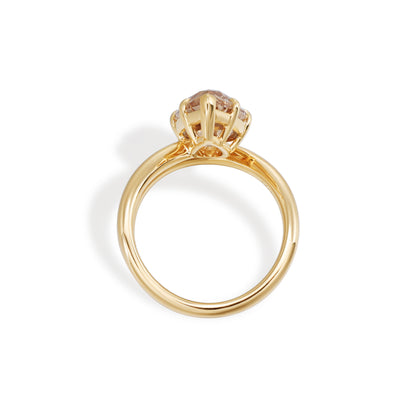 Taya-Champagne Old Mine Pear Lab Grown Diamond Ring 2