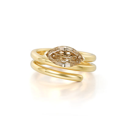 Sloane-Champagne Marquise Step Cut Lab Grown Diamond Ring