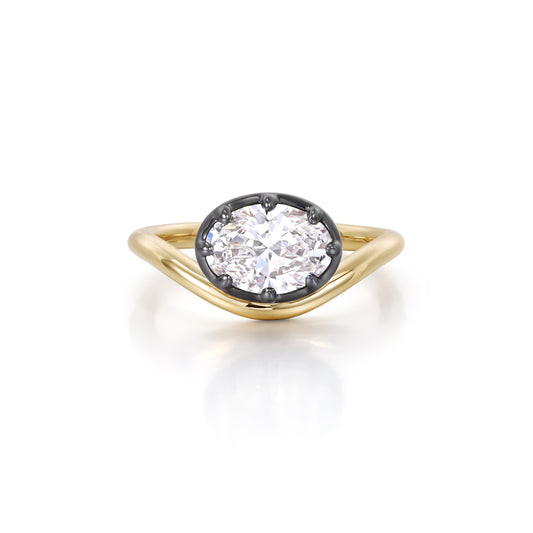Eva-Oval Cut Lab Grown Diamond Pinky Ring
