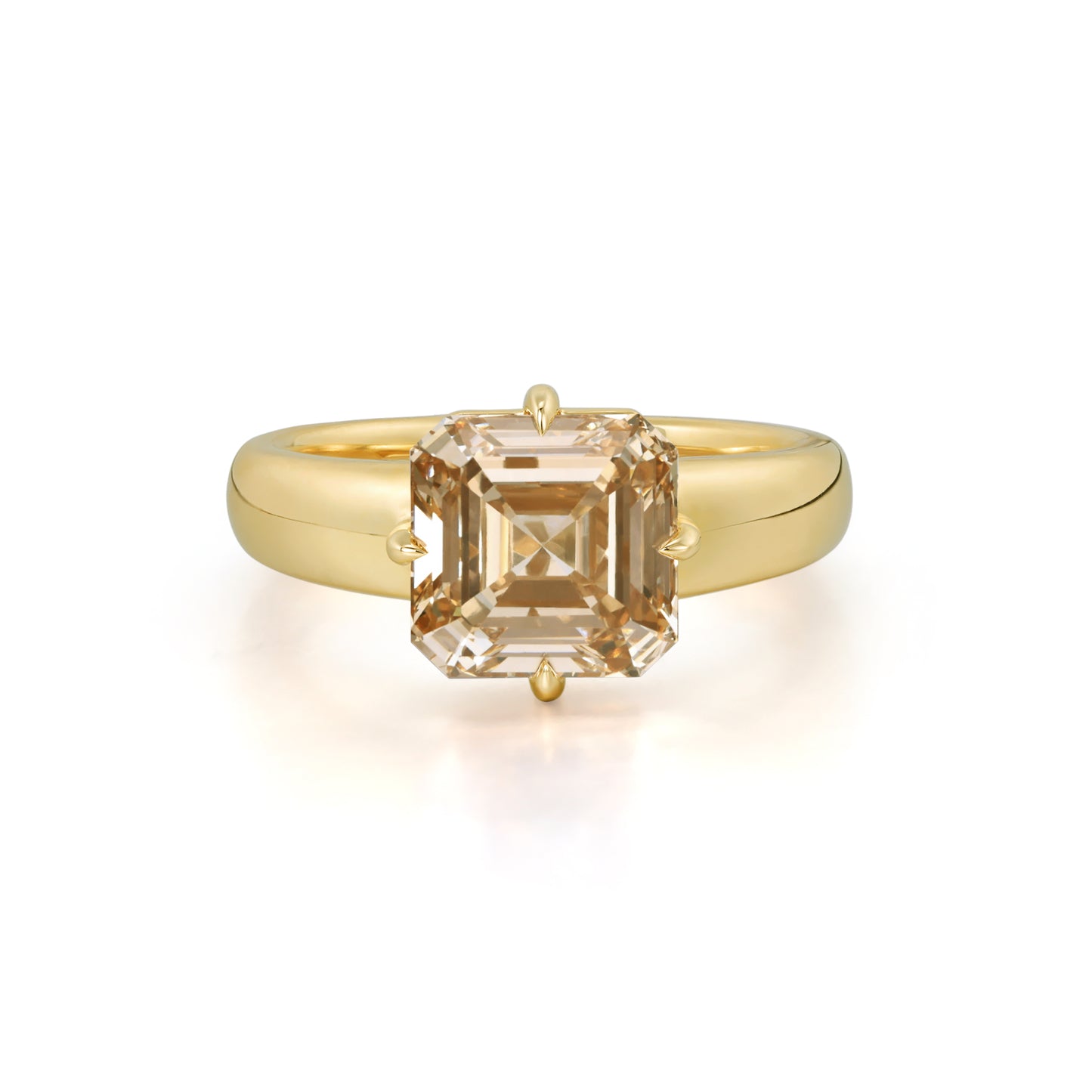 Sintra-Champagne Asscher Cut Lab Grown Diamond Ring