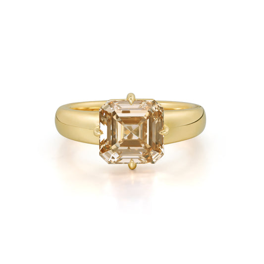 Sintra-Champagne Asscher Cut Lab Grown Diamond Ring