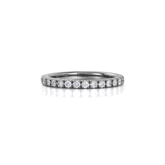 Irene-Round Cut Lab Grown Diamond Ring in 14k black gold setting with brilliant round cut diamonds.