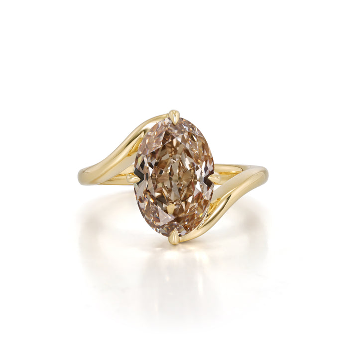 Harper-Champagne Old Mine Oval Lab Grown Diamond Ring