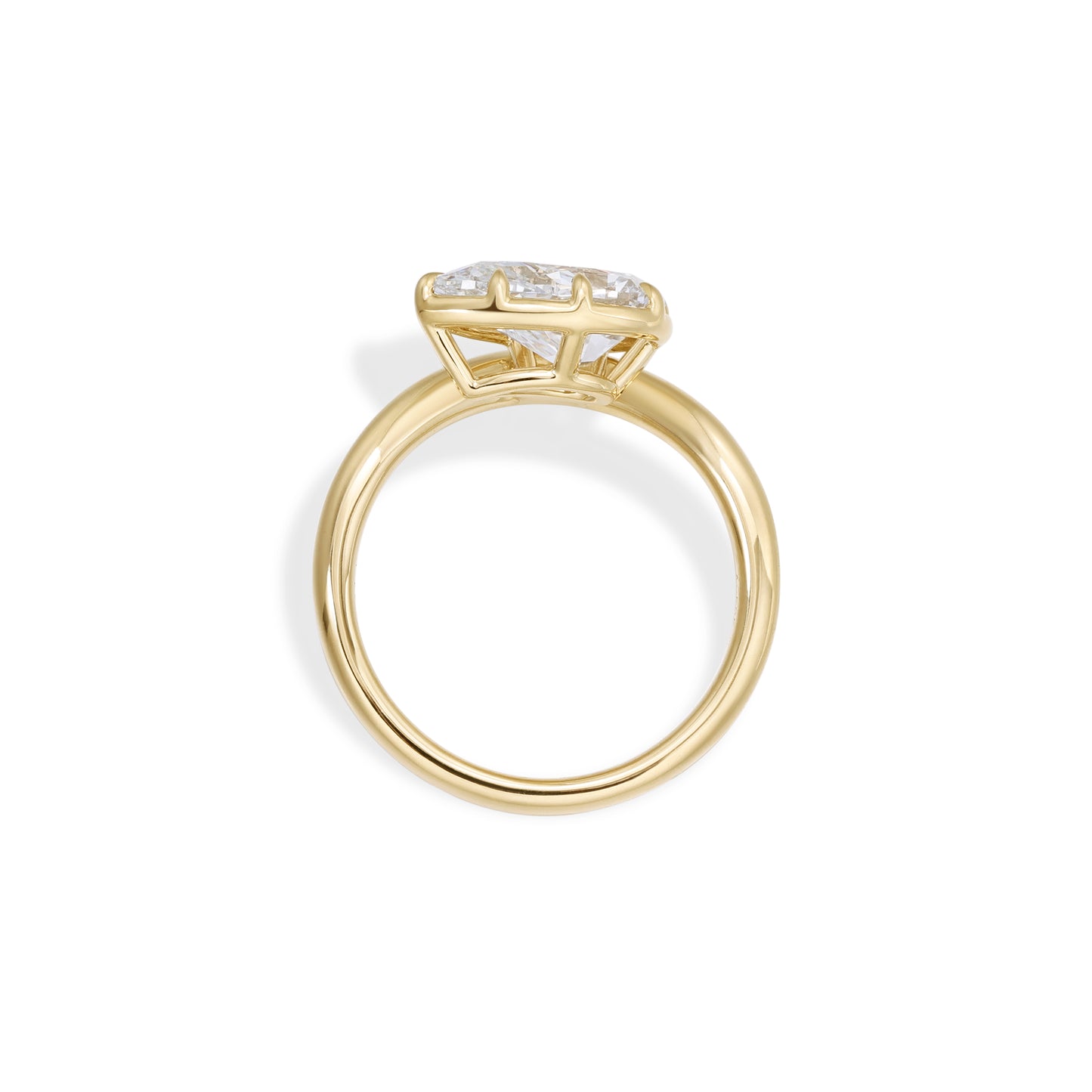 Wave-Pear Cut Lab Grown Diamond Engagement Ring