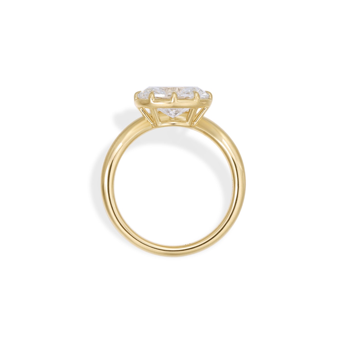 Wave-Oval Cut Lab Grown Diamond Engagement Ring