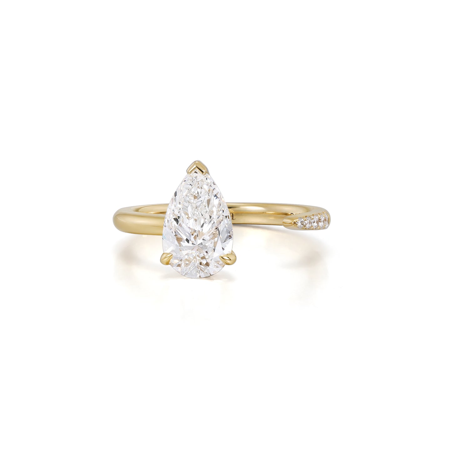 Lottie-Pear Cut Lab Grown Diamond Ring Open Band