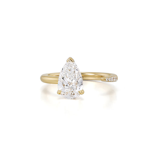 Lottie-Pear Cut Lab Grown Diamond Ring Open Band