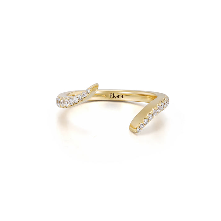 Harper-Contour Pavé Diamond Open Band Ring