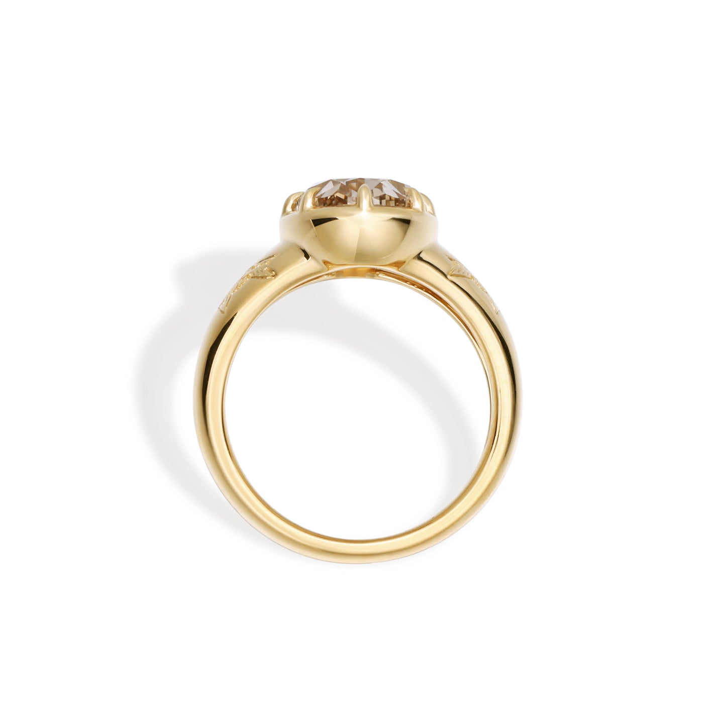 Alia-Champagne Old Mine Oval Lab Grown Diamond Ring
