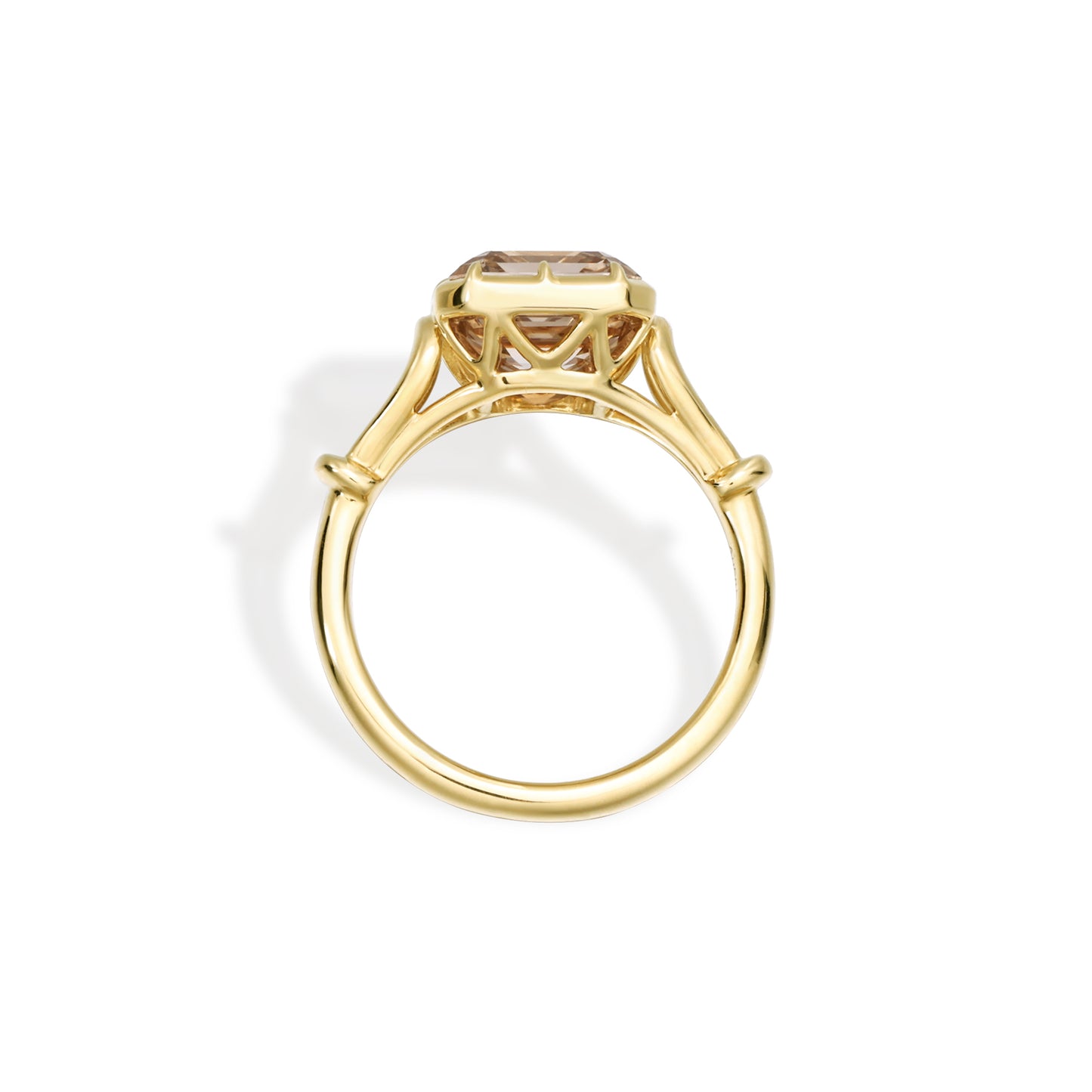 Dahlia-Champagne Asscher Cut Lab Grown Diamond Ring