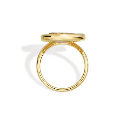 Noelle-Champagne Marquise Step Cut Lab Grown Diamond Ring