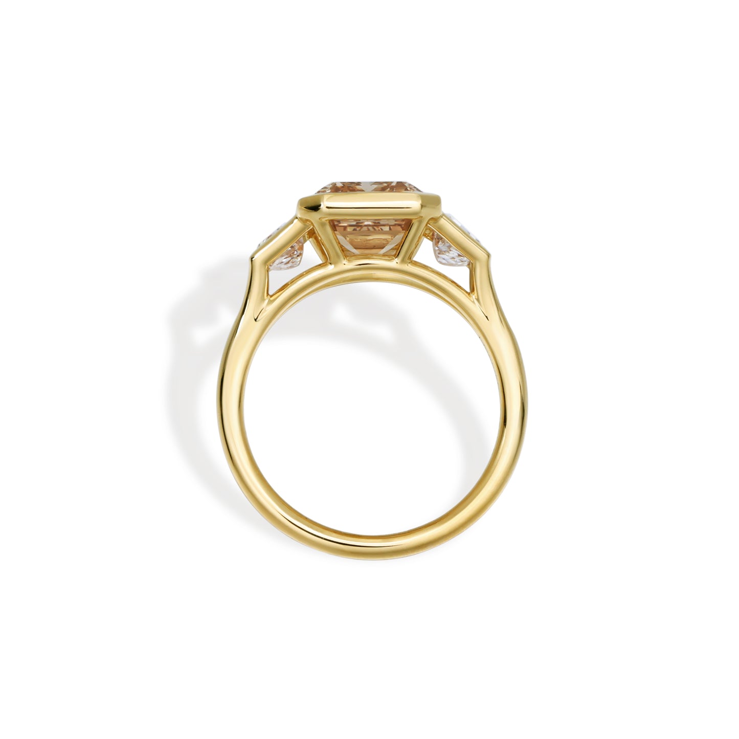 Enya-Champagne Emerald Cut Lab Grown Diamond Ring