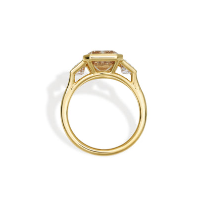 Enya-Champagne Emerald Cut Lab Grown Diamond Ring