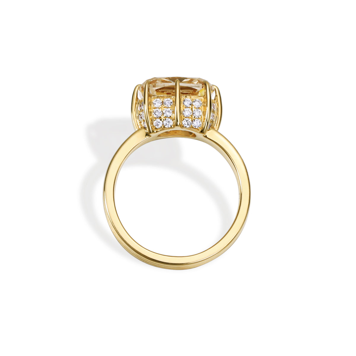 Noa-Champagne Cushion cut Lab Grown Diamond Ring