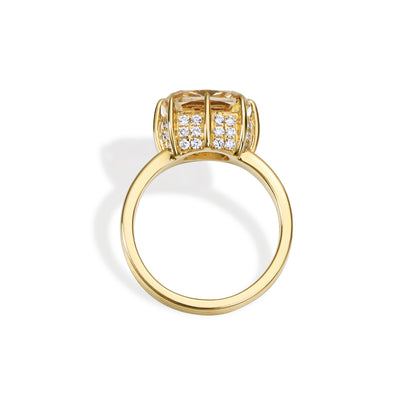 Noa-Champagne Cushion cut Lab Grown Diamond Ring